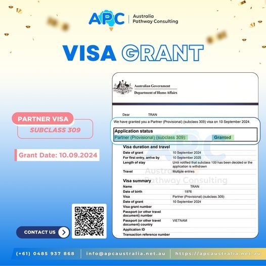 🎉🇦🇺 VISA HÔN NHÂN 309 TỪ VIỆT NAM ĐƯỢC CẤP THÀNH CÔNG 🇦🇺🎉