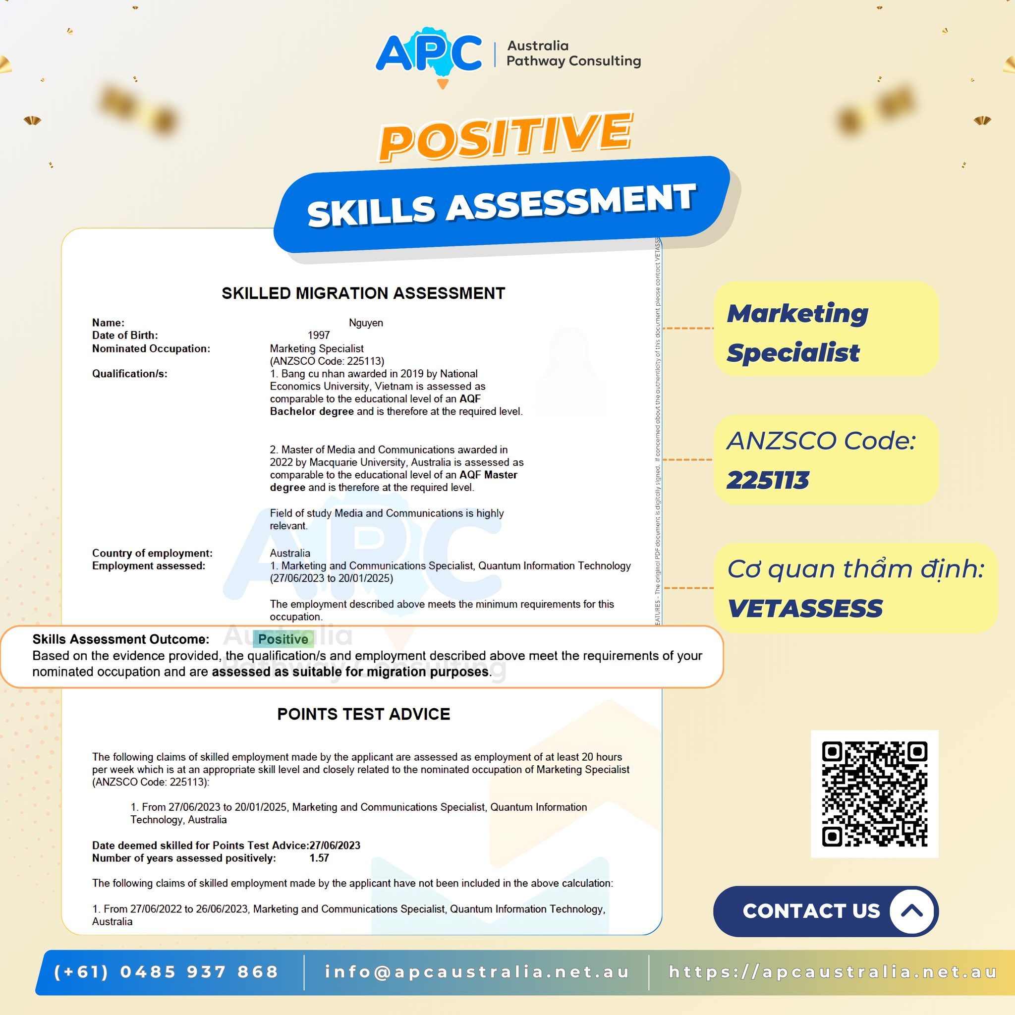 🌟 SKILLS ASSESSMENT NGÀNH MARKETING SPECIALIST ĐẠT POSITIVE SAU 5 NGÀY 🌟