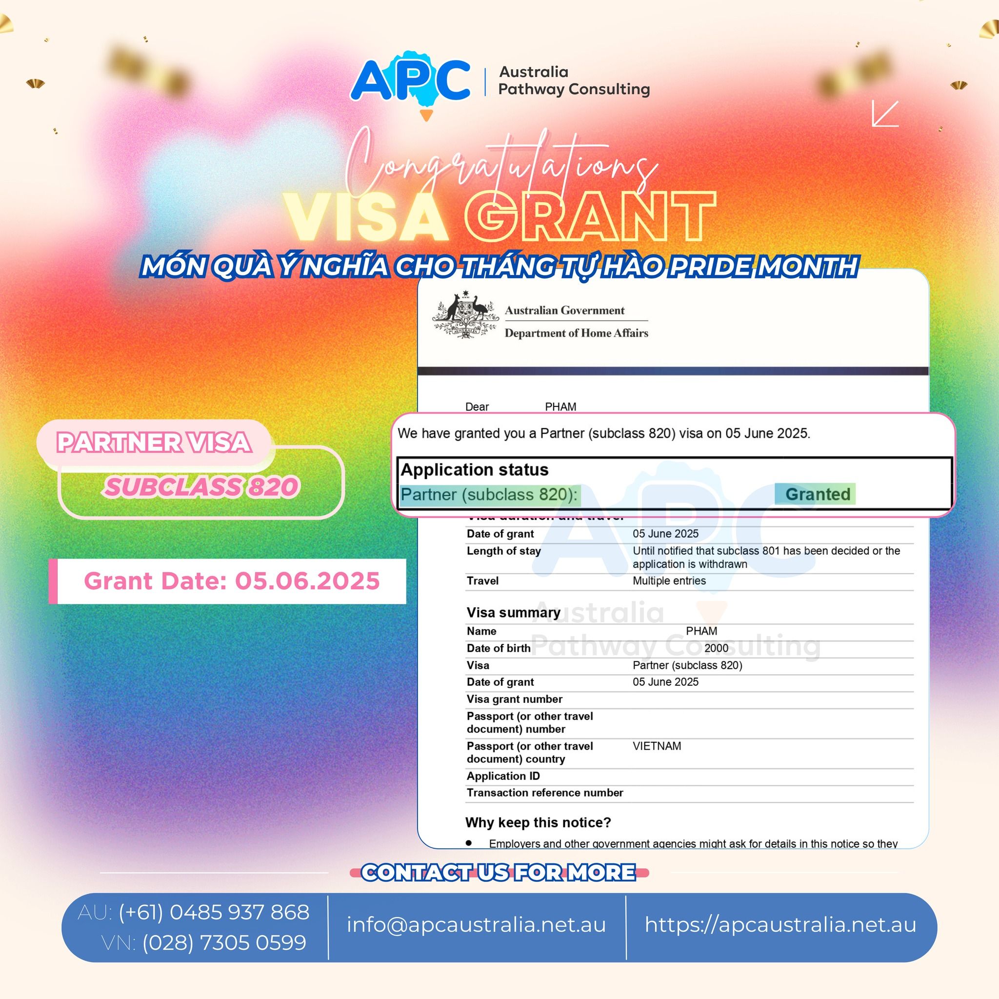 🌈 VISA 820: MÓN QUÀ Ý NGHĨA TRONG THÁNG TỰ HÀO PRIDE MONTH 🎉