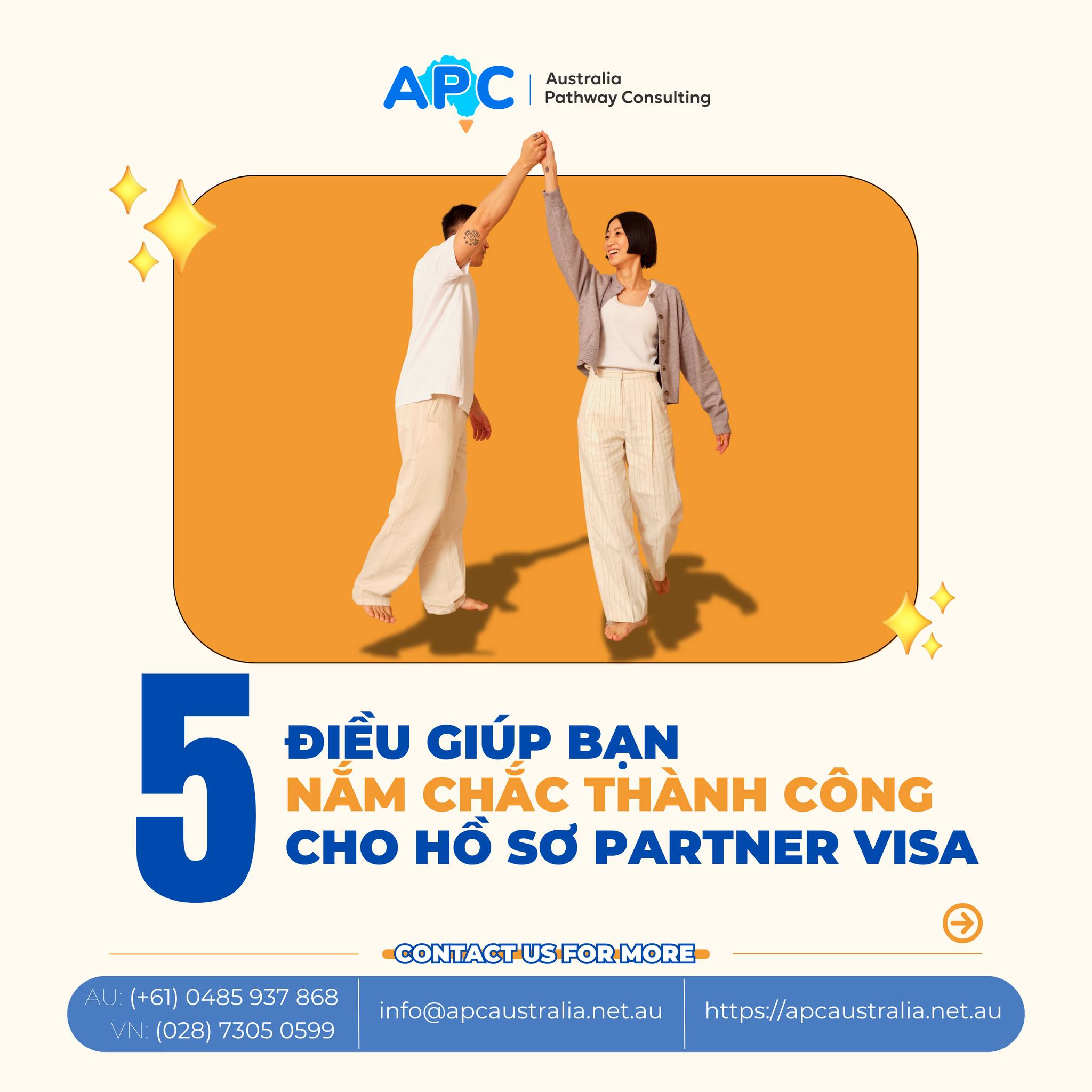🧩 TOP 5 ĐIỀU GIÚP BẠN NẮM CHẮC THÀNH CÔNG CHO HỒ SƠ PARTNER VISA ÚC 🧩