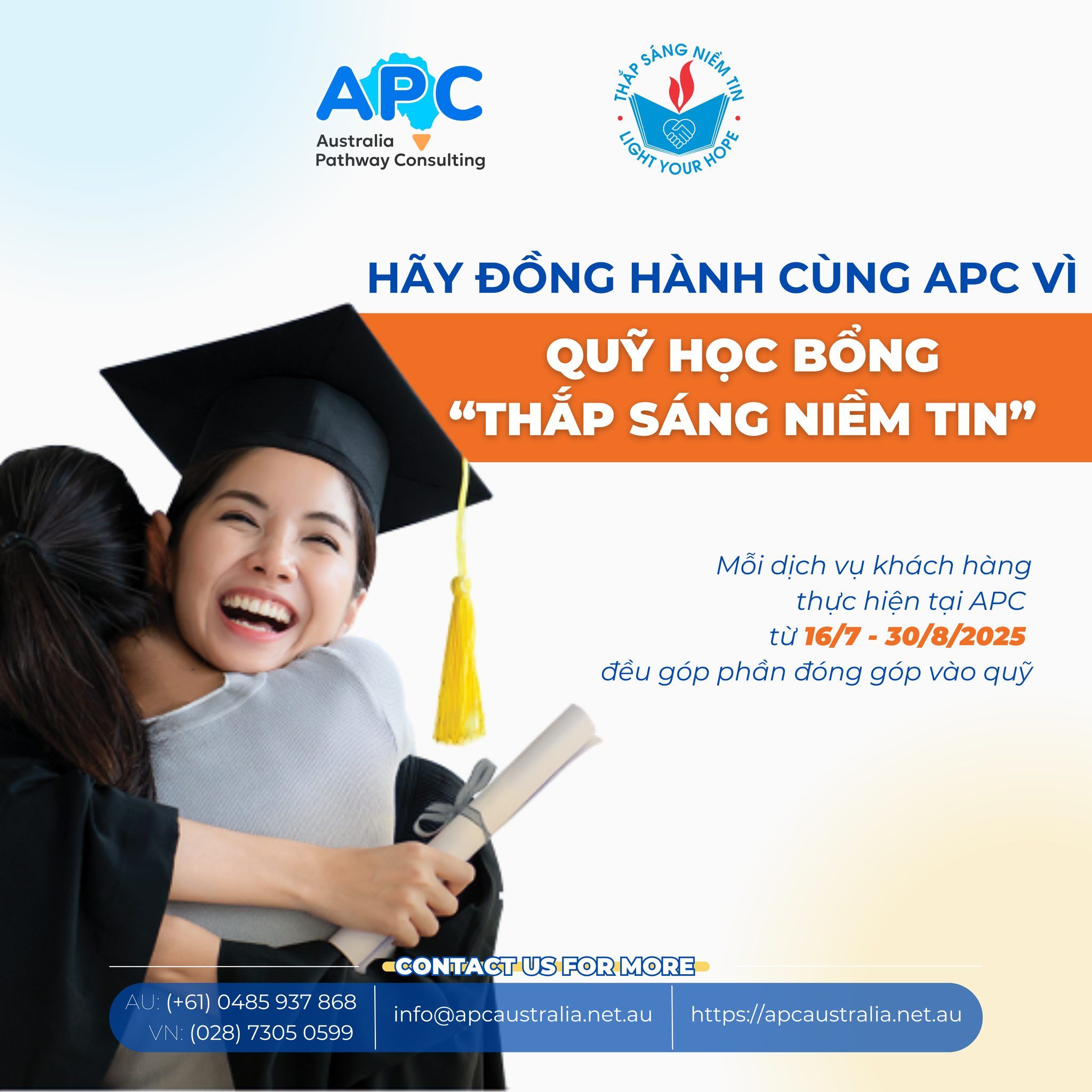 🎉 CÙNG APC ĐỒNG HÀNH VỚI QUỸ HỌC BỔNG “THẮP SÁNG NIỀM TIN”: TIẾP SỨC CÁC TÂN SINH VIÊN ĐẾN TRƯỜNG 🎉