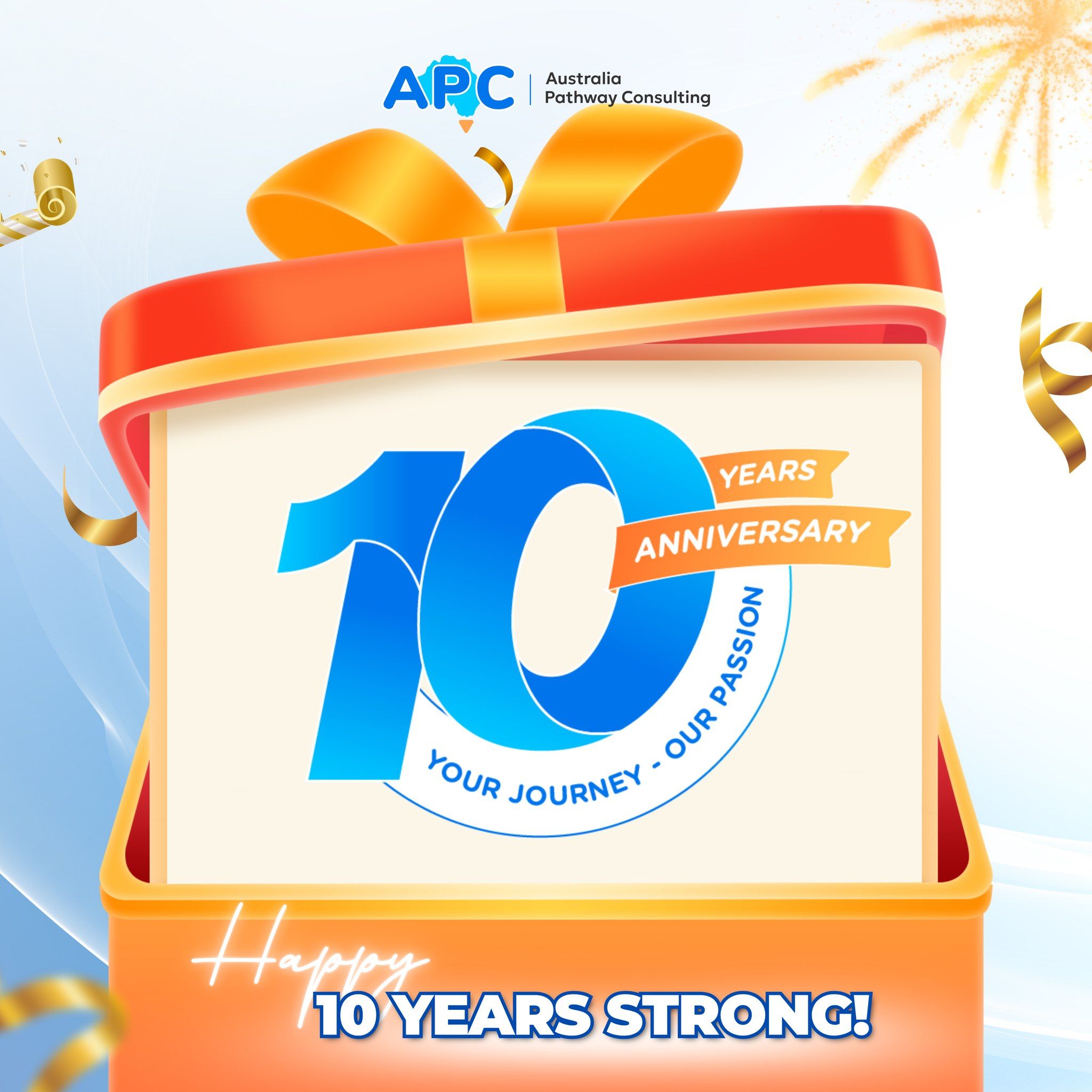 🎉 CHÚC MỪNG SINH NHẬT APC 10 NĂM TUỔI – 𝟭𝟬 𝗬𝗘𝗔𝗥𝗦 𝗔𝗡𝗡𝗜𝗩𝗘𝗥𝗦𝗔𝗥𝗬! 💙