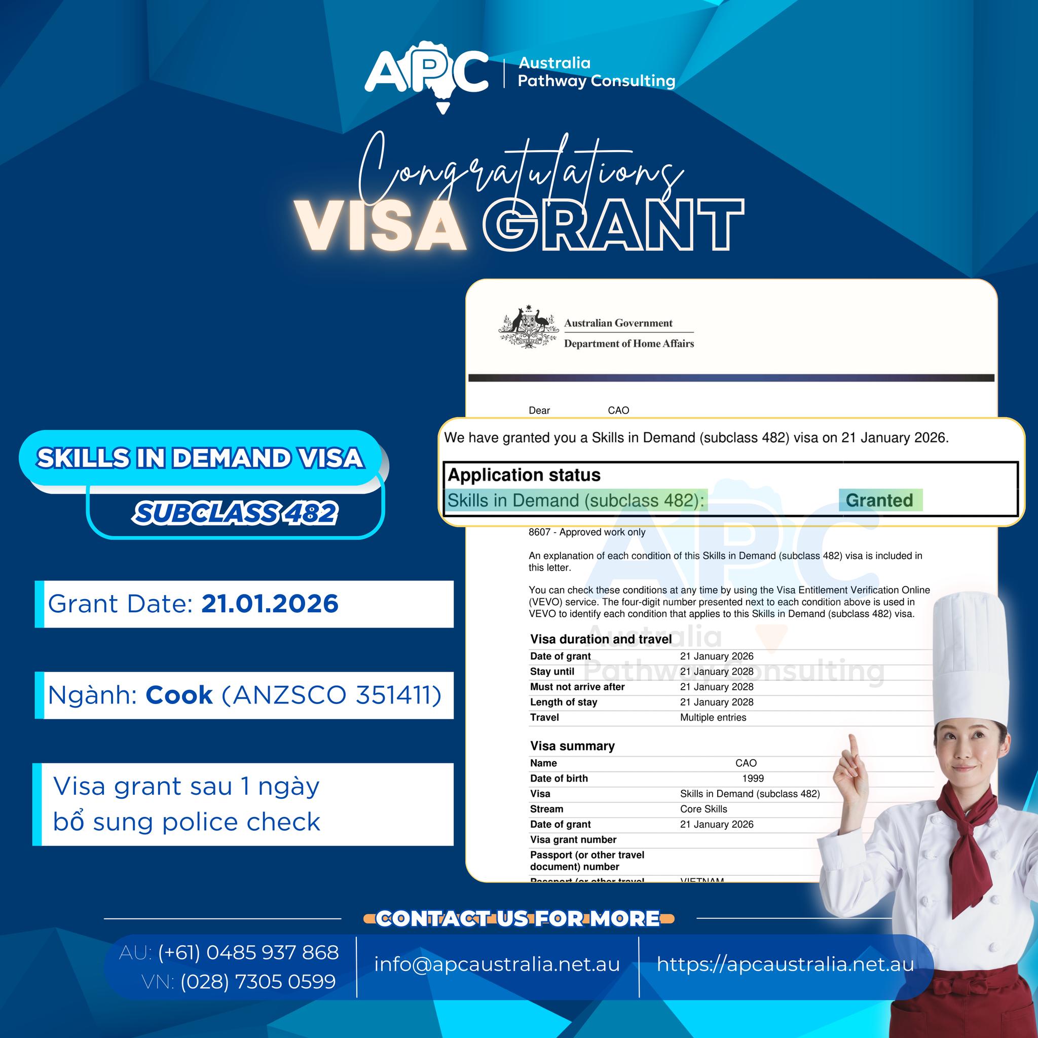 🔥 TỪ “CÒN 1 THÁNG TRƯỚC KHI VISA 485 HẾT HẠN” → VISA 482 CHÍNH THỨC ĐƯỢC GRANT 🇦🇺