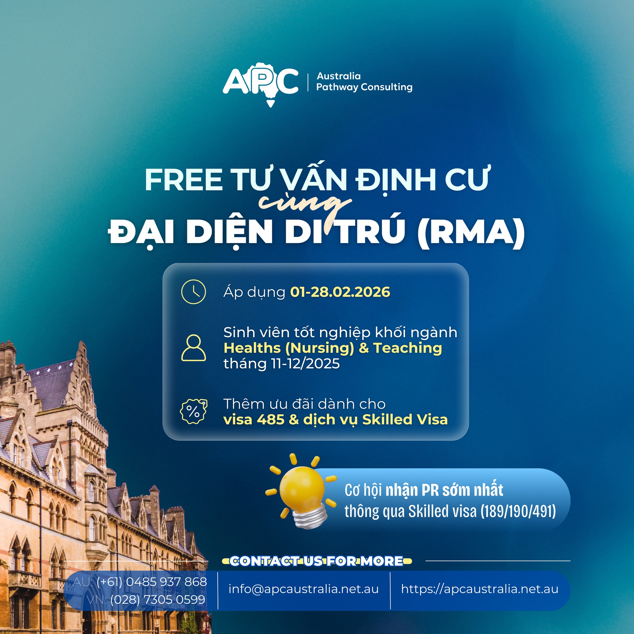 🔥 Chỉ trong tháng 2: FREE TƯ VẤN ĐỊNH CƯ CÙNG RMA
