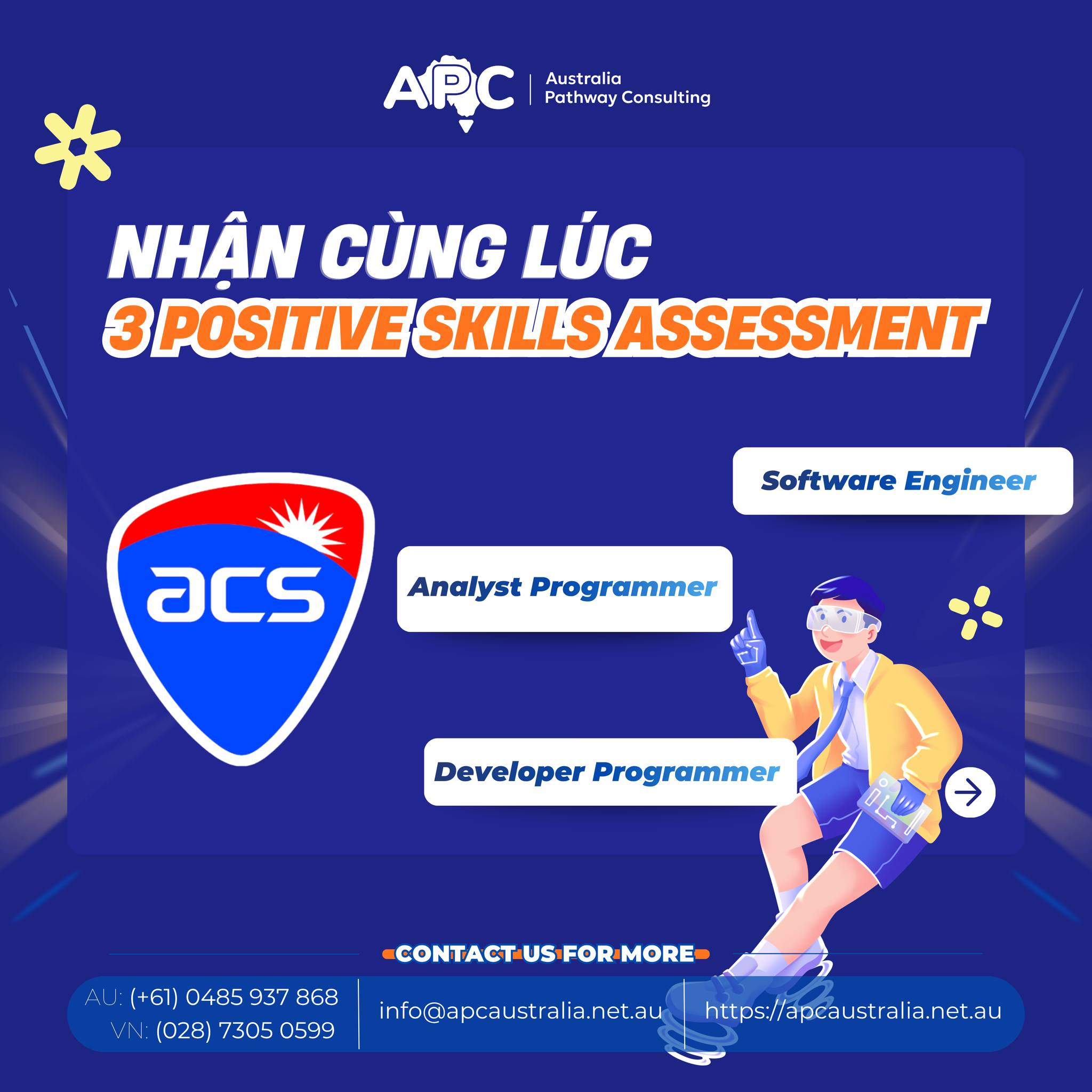 💻 CHÚC MỪNG KHÁCH HÀNG SOFTWARE DEVELOPER TẠI ADELAIDE NHẬN CÙNG LÚC 3 POSITIVE SKILLS ASSESSMENT TỪ ACS 🇦🇺