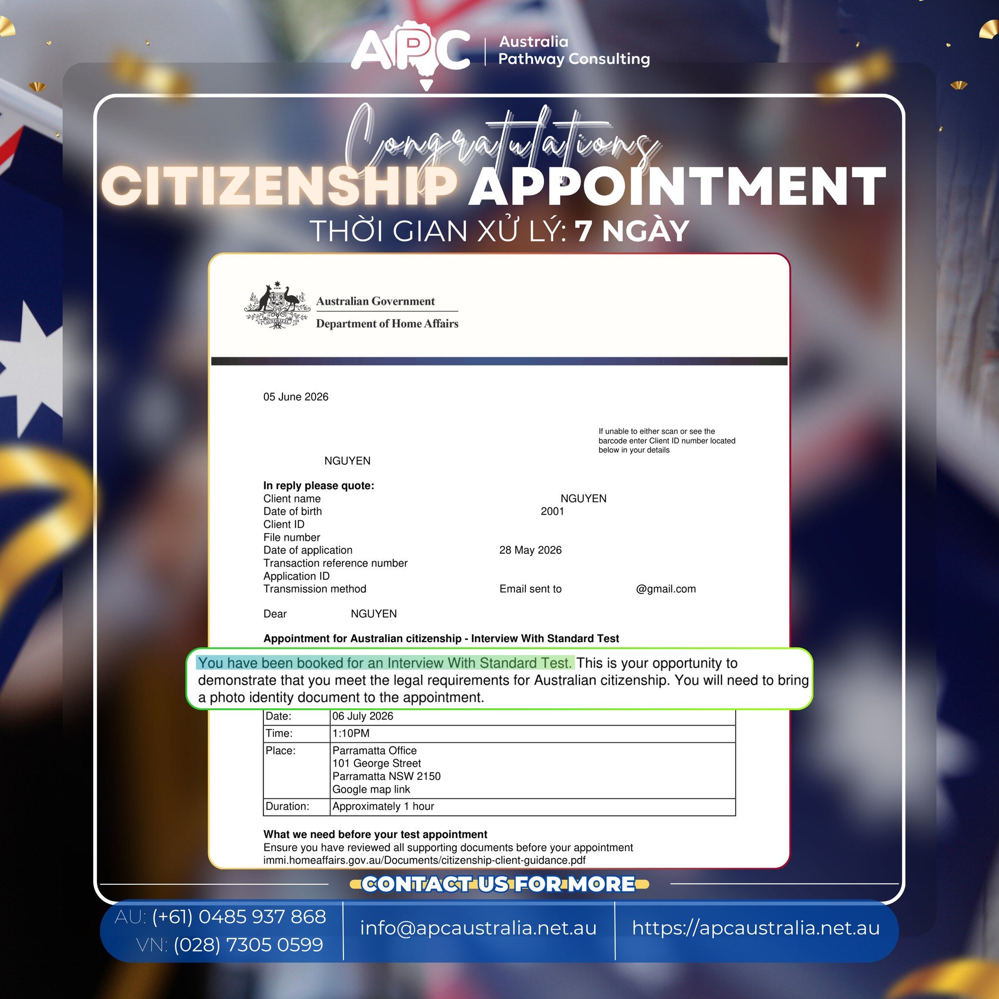 🇦🇺 NHẬN ĐƯỢC THƯ MỜI QUỐC TỊCH (CITIZENSHIP) CHỈ SAU 7 NGÀY NỘP – Lý do là gì? 🔽